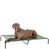 Amazon Basics per cane, Lettino rialzato rinfrescante per animali domestici, Misura XL, stoffa, Verde