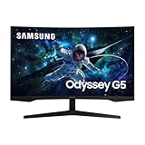 Samsung Monitor Gaming Odyssey G5 (S32CG554), Curvo (1000R), 32', 2560x1440 (WQHD 2K), HDR10, VA, 165 Hz, 1 ms (MPRT), FreeSync, HDMI, Display Port, Ingresso Audio, Flicker Free, Eye Saver Mode