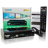 Romicta Decoder Digitale Terrestre 2026, Decoder DVB-T2/C 1080P H.265 HEVC 10Bit, Ricevitore Digitale Terrestre USB PVR Youtube LCN HDMI SCART Lettore Multimediale, Telecomando Universale 2in1