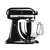 Kitchenaid Planetaria - Artisan - Robot da Cucina con testa inclinabile e 3 accessori - 4.8 L - Impastatrice - Color Nero onice