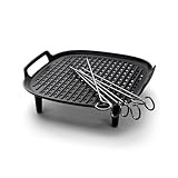 Philips Airfryer Kit Grill XXL, piastra antiaderente, cottura a doppio strato, con 6 spiedini, lavabile in lavastoviglie, app per ricette, nero (HD9959/00)