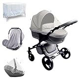 Zanzariera Universale per Passeggino, 4 in 1, Carrozzina e Culla Neonato. Protezione contro zanzare, vespe e altri tipi di Insetti. Lavabile e Traspirante