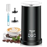 NWOUIIAY Montalatte Elettrico 5 in 1, Cappuccinatore 600W 350ML, Schiuma Calda e Fredda Veloce, Silenzioso in Acciaio Inossidabile per Cappuccino, Latte, Macchiato e Cioccolata Calda