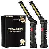 Coquimbo Regalo Uomo Torcia LED Lampada da Lavoro USB Ricaricabile COB Lampade di Ispezione Pieghevole con Base Magnetica e Gancio per Auto/Campeggio/Home e di Emergenza Uso (2 Pezzi)