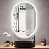 Litglobe Specchio Bagno con Luce 50x75cm,Specchio Bagno LED con Antiappannamento,Specchi𝗼 da Bagn𝗼 con Interruttore Touch,3000K-6500K Dimmerabile