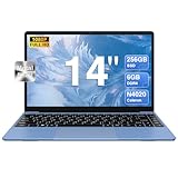 Win 11 PC Portatile Computer Notebook 14 Pollici 1080P 256GB 2.4G+5G Supporta La Scheda SSD La Scheda TF Estesa, Wireless Bluetooth Mouse Wifi, Italiana Tastiera blue