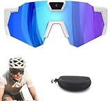 Dujuanus 4K HD Baseball Glasses with Camera, Occhiali da Sole Sport Mini Telecamera, Action Camera Per Escursionismo, Equitazione Attività All'aperto Registrazione (Blue-A,64GB)