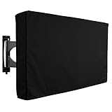 KHOMO GEAR Copertura Nera impermeabile per Televisore 40 41 42 pollici Custodia Copri TV Televisione Esteriore Universale Cover per LED OLED LCD PLASMA - Nero