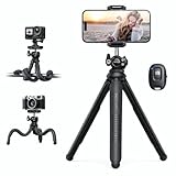 Lamicall Treppiede Smartphone Flessibile - [3 in 1] Mini Treppiede Cellulare Portatile con Telecomando Senza Fili, 360° Rotazione, Treppiede Portatile con vite 1/4' per iPhone/Android/Fotocamera/GoPro
