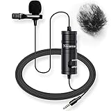 Nicama LVM1 6M Microfono Lavalier, Clip Mic a Condensatore per Fotocamera DSLR Videocamera Canon Nikon Sony iPhone iPad Android Smartphone Registratori audio