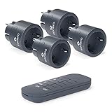 sonero® set di prese radio 2300 watt - 1x telecomando, 4x prese per uso interno, portata 30 m, antracite