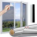 Linarun Pellicola Oscurante, Pellicola per Vetri Finestre Autoadesiva Anti-UV e Controllo del Calore, Utilizzata Nella Pellicola Oscurante per Privacy Degli Uffici Domestici (Argento, 118x400cm)