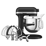 KitchenAid Robot da Cucina - Artisan - Robot da cucina multifunzione con ciotola sollevabile - Con 5 accessori in acciaio inox - 6,6L - Ghisa nero