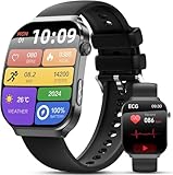 Lgnitek 2026 Nuovo Smartwatch con ECG, 2.2” Curvo Orologio 𝐆li𝐜𝐞𝐦𝐢𝐚 24H Pressione Sanguigna/Frequenza Cardiaca/HRV/ SpO2/Acido Urico/Lipidi/Sonno per Uomo Fitness Tracker,IP68 iOS Android