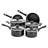 Amazon Basics - Set di pentole in ceramica antiaderente per induzione, 6 pezzi, con coperchi