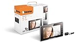 BTICINO 334253 Monitor Videocitofono, Posto Interno Supplementare per Easykit Plus, Plug-In 2 Fili, Display 7' a Colori, Vivavoce, Audio Bidirezionale, Comandi Touch Screen, Finitura Effetto Specchio