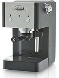 Gaggia RI8425/11 GranGaggia Deluxe - Macchina Manuale per il Caffè Espresso, per Macinato e Cialde, 15 bar, 1L, Acciaio Inox, Nero, 1025W