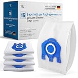 16 sacchetti per aspirapolvere Miele [Complete C3 & C2, Classic C1] sostituisce GN con 4 filtri motore e 4 aria di scarico [S8000, S5000, S2000, S800 & S600]