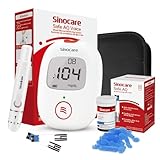 Sinocare Misuratore Glicemia Glucometro, Test della glicemia e annunci vocali, Contiene 25 strisce per glicemia e 25 Lancatte, Safa AQ Voice