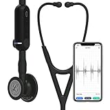3M Littmann Stetoscopio Digitale CORE, 8490, testina nera, tubo, gambo e auricolare, 69 cm