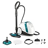 Polti Vaporetto Smart 100 T, Pulitore a Vapore con Caldaia ad Alta Pressione 4 Bar, Potenza Max 1500 W, 8 Accessori Inclusi, Bianco e Turchese