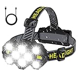 Torcia Frontale LED - 22000 Lumen Lampada Ricaricabile Super Luminosi 10 LED Fari a 10 Modalità Vivavoce Per Campeggio Pesca Escursioni In Bicicletta Escursionismo Impermeabile