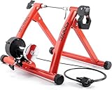 CXWXC Allenatore a rulli per bicicletta, pieghevole, in acciaio, con sgancio rapido, per bicicletta da 26 – 29 pollici, per allenamento in bicicletta, a casa, per interni (Rojo)