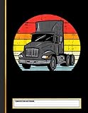 Truck Retro Truckin Big Rig Semi Trailer Driver Composition Notebook