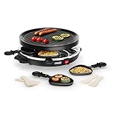 Princess 6 Party Grill raclette 162725, 800 W, 6 Persone, Forma rotonda intelligente, Nero