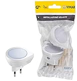 Vimar FP33101 Luce notturna a LED 2 pezzi, accensione e spegnimento automatico, crepuscolare incorporato, alimentazione 220-230 V 50/60Hz