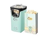 Bestron Macchina Popcorn, Turbo-Popcorn in meno di 2 minuti, Popcorn Machine con tecnologia ad aria calda, include 10 sacchetti per popcorn & misurino integrato, Collezione Sweet Dreams, Colore: Verde