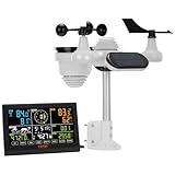 VEVOR Stazione Meteorologica Wireless Solare Interni Esterni Schermo a Colori 7,9 Pollici Funzione 7 in 1, Stazione Meteo Display 7,9 Pollici Distanza di Trasmissione da 150m, Stazione Meteo Solare