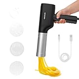 Cecotec Macchina per Pasta Elettrica Portatile Fun EasyPasta. 40W, Capacità 200gr, 3 Dischi Inclusi, Prepara Spaghetti o Noodles, Spaghettis e Tagliatelle, 50 Usi per Carica Batteria