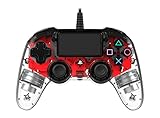 Nacon Compact Controller PS4 Ufficiale Sony PlayStation, Crystal Rosso