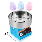 VEVOR Macchina Zucchero Filato Commerciale, Elettrodomestici per Zucchero Filato da Cucina Potenza Totale 1000 W con Ciotola in Acciaio Inox da 38 cm, Feste Eventi Carnevale, Blu