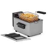 Tristar Friggitrice, 3L, Zona Fredda, Termostato regolabile fino a 190°C, Parti lavabili in lavastoviglie, Finestra, Avvolgicavo, Protezione surriscaldamento, Design compatto, FR-9327