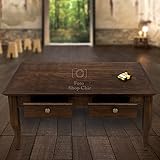 LE CHIC ARREDAMENTI tavolino da salotto in legno noce stile classico, tavolino da appoggio arte povera, stile rustico