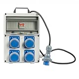 Quadro da Cantiere IP67, Made in Italy - Robusto, Sicuro e certificato, Quadretto da cantiere con prese industriali Affidabile e Protezione IP67 – quadro elettrico portatile con differenziale