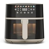 Tognana Iridea, Friggitrice ad aria 6L, doppia resistenza, display digitale, timer, 80-200°C, finestra, 1700W, Champagne