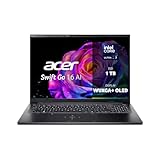 acer Swift Go 16 AI Laptop | Display 16” WUXGA+ OLED | Intel Core Ultra 7 256V | 16 GB RAM | 1024 GB SSD | Copilot+ PC | Windows 11 | QWERTY | PC Portatile IA