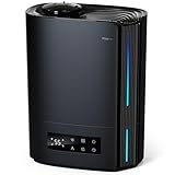 AROEVE Umidificatore Ambiente 6L, Diffusore di Oli Essenziali, Umidificatore a Ultrasuoni Top Fill per Bambini, Piante, Fino a 60 Ore di Autonomia, Controllo Umidità Intelligente, Silenzioso, Nero