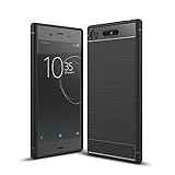 Cruzerlite Cover per Sony Xperia XZ1, Carbon Fiber Shock Absorption Slim TPU Cover Custodia per Sony Xperia XZ1 (2017) (Black)