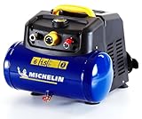 Michelin Compressore d'Aria Portatile MBL6, Compressore Aria Oil-Free da 6 Litri, Manometro Integrato, Pressione Massima 8 Bar, Potenza 1.5 CV