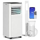 HOMCOM Condizionatore Portatile 9000BTU 2.6kW 4 in 1 Raffreddamento Deumidificazione, Ventilatore, Modalità Sleep, WIFI, Alexa/Google Voce, Telecomando, Touch, Display LED, ClasseA, Timer 24H per 28m²