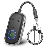 GIBOHOM Trasmettitore Bluetooth 5.3, Adattatore Bluetooth 2-in-1, Adattatore Cuffie Aereo Supporta 2 Auricolare, 3.5 mm AUX Jack Trasmettitore per TV, Telefono Mobile, Car Audio Systems, Palestra
