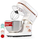 Klarstein Planetaria Professionale, Impastatrice Planetaria 5 Litri con Ciotola, Impastatrice Planetaria Professionale 1800W per Pizza e Dolci a 6 Velocità, Impastatrice Pane con Gancio e Frusta