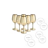 Moët & Chandon - Set di 6 bicchieri da champagne in vero vetro, con sottobicchiere
