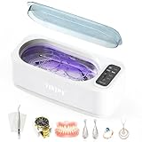 Pulitore Ultrasuoni, 55000Hz Vasca Ultrasuoni, 350ml Lavatrice Ultrasuoni con Display LED, 4 Modalità Ultrasonic Cleaner con Luci UV per Gioielli, Occhiali, Apparecchi Dentali, Orologi, Anelli