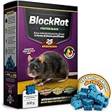 Veleno per Topi e Ratti in Mini Blocchi con Aroma alla Frutta e Cereali, Esca Topicida Ratticida Professionale Potente Uso Sicuro Esterno e Interno, Novità Esche 100% Made In Italy, BlockRat 300 g