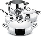 'Alessi sg100s7 'Mami Set Pentole, Acciaio Inox, Argento, 24 cm